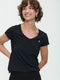 T shirt V Neck Easy Wear Organic Baumwolle | Black