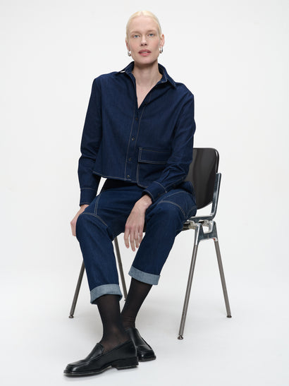 Kerry denim blouse | Blue denim