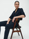 Hose Emma-straight leg fit Technical Jersey | Blue