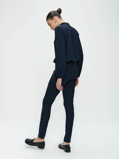 Broek Anna - Skinny fit Technical Jersey | Blauw