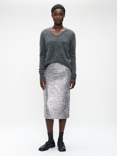 Dionisia sequins skirt uni | Silver Shiny