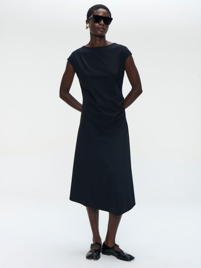 Selin Kleid technischer Jersey | Schwarz