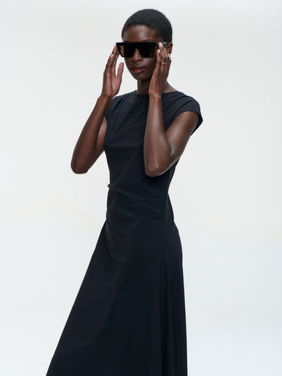 Selin Kleid technischer Jersey | Schwarz