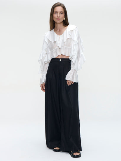 Takara linen mix pants | Black