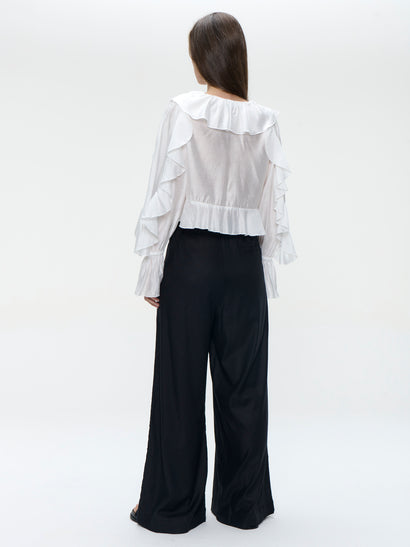 Takara linen mix pants | Black