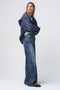 Nevada hood denim jacket | Summer Blue