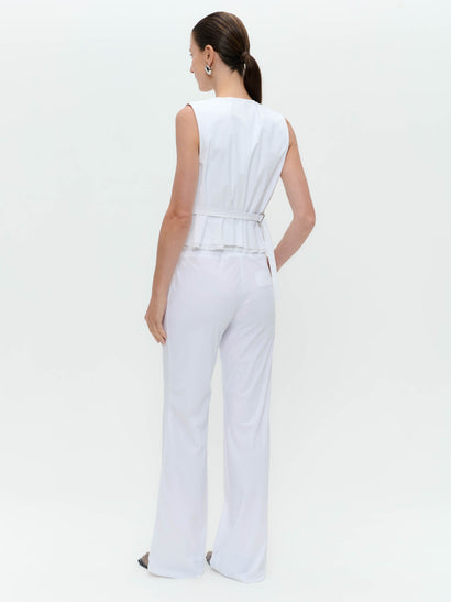 Carola structure technical jersey pants | White