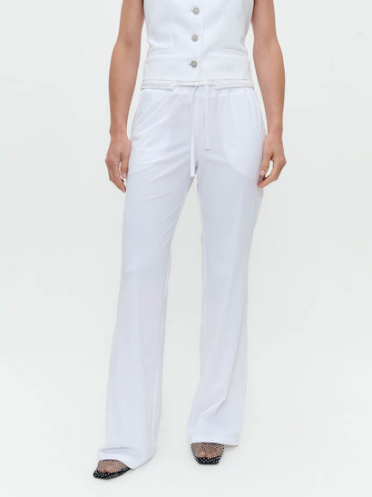 Carola structure technical jersey pants | White