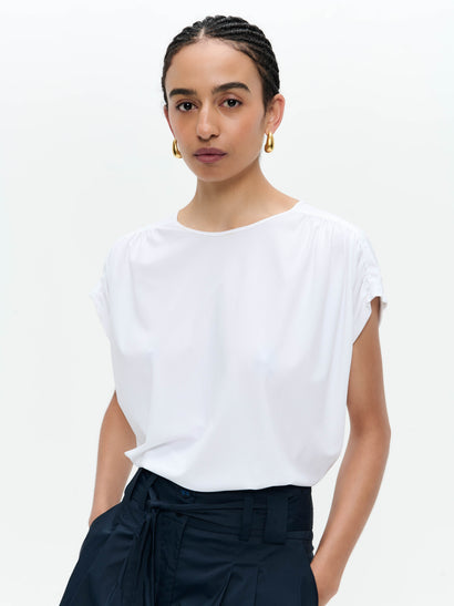 Britta structure technical jersey top | White
