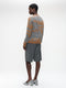 Pullover shiny inlay H25171 | Cognac