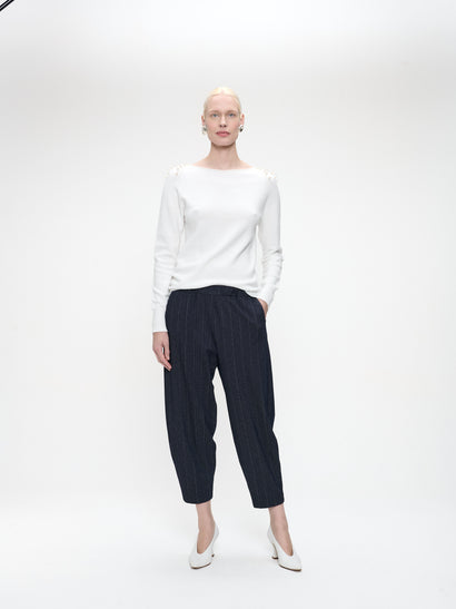 Pullover viscose pearls NB2445P | Off White
