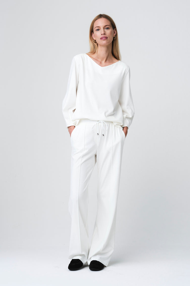 Elvio pants soft Punto Milano jersey | Panna