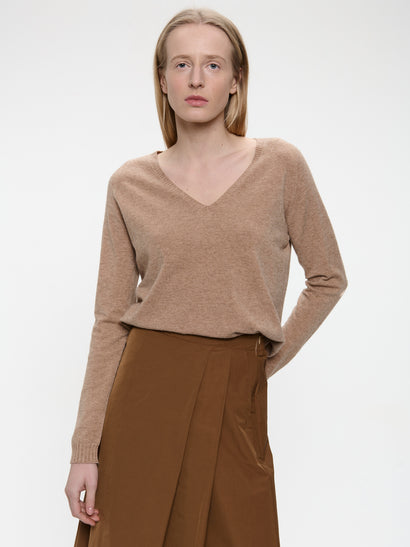 Naadloze pullover van viscose NB186 | Beige