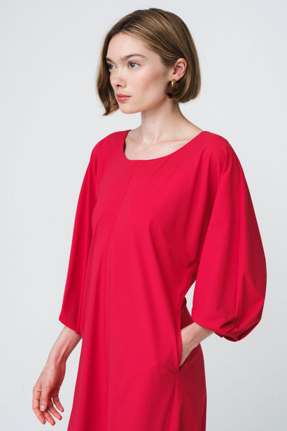 Lide-Kleid aus technischem Jersey | Rot