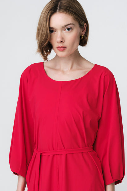 Lide-Kleid aus technischem Jersey | Rot