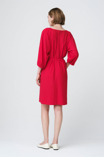 Lide-Kleid aus technischem Jersey | Rot