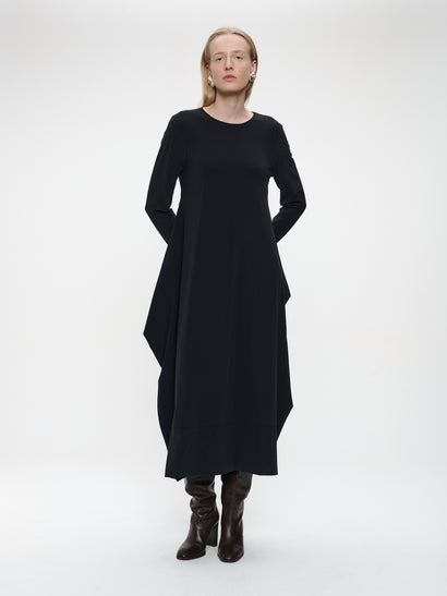 Isabel dress LS technical jersey | Black