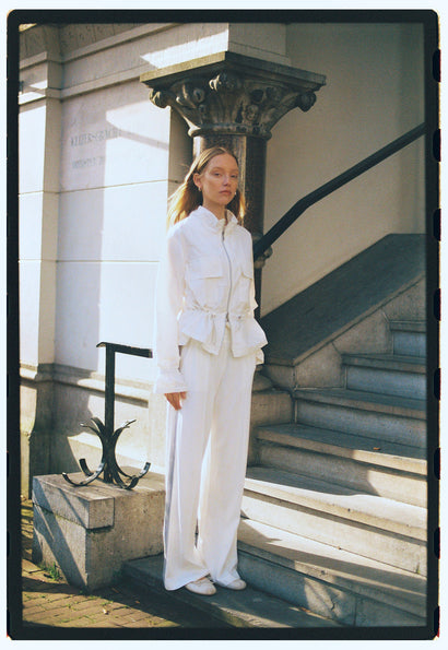 Pantalon Lucifero en jersey Punto Milano doux | Crème