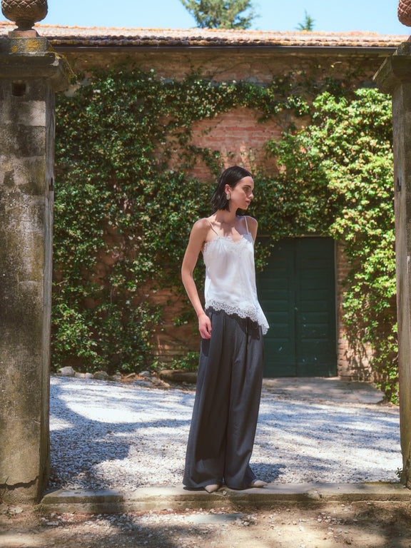 Nova viscose pleated broek | Grey