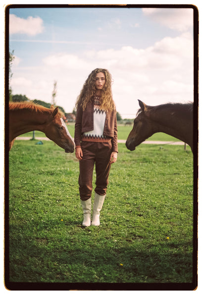 Veste Timmy en velours scuba | Marron