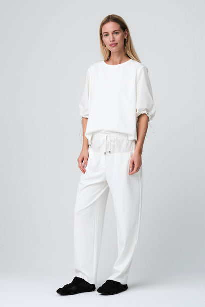 Jordi Hose aus weichem Punto-Milano-Jersey | Off-White