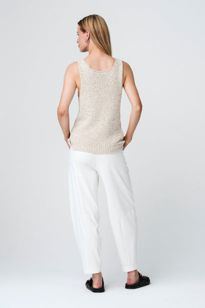 Fagiolo-Hose aus weichem Punto-Milano-Jersey | Panna