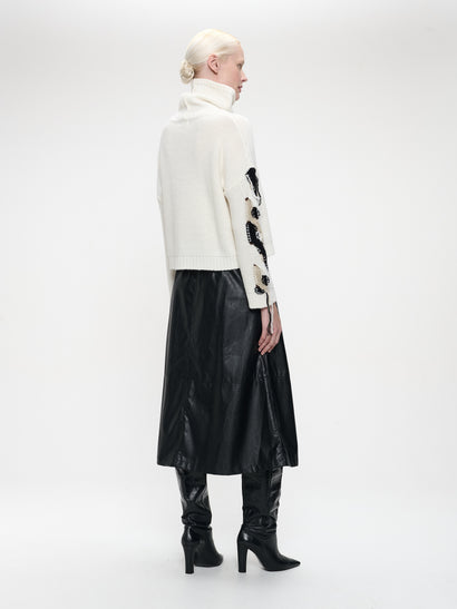 Fancy high neck Pullover H25024 | Off White