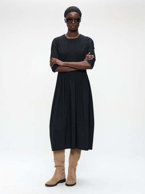Heide tech jersey jurk LS | Black
