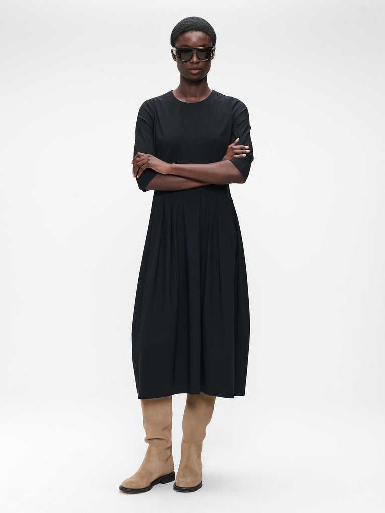 Heide tech jersey jurk LS | Black