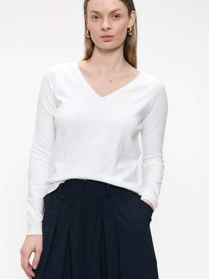 Nahtloser Viskose-Pullover NB186 | Off White