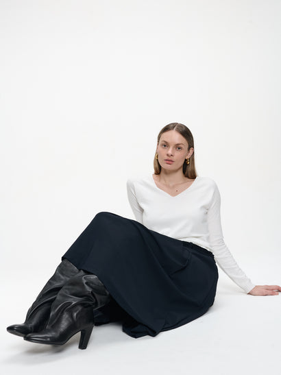 Nahtloser Viskose-Pullover NB186 | Off White