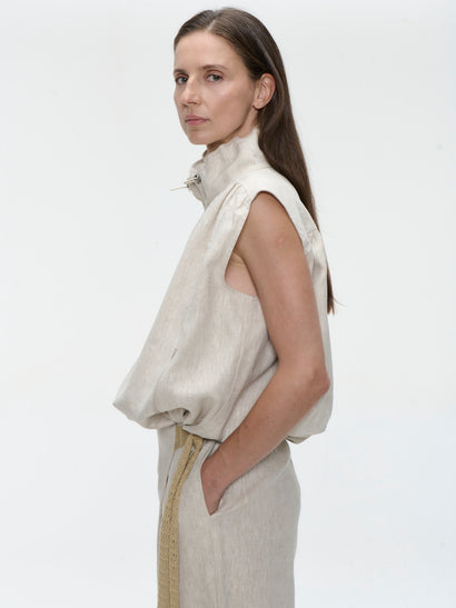 Leinenweste Rin | Beige