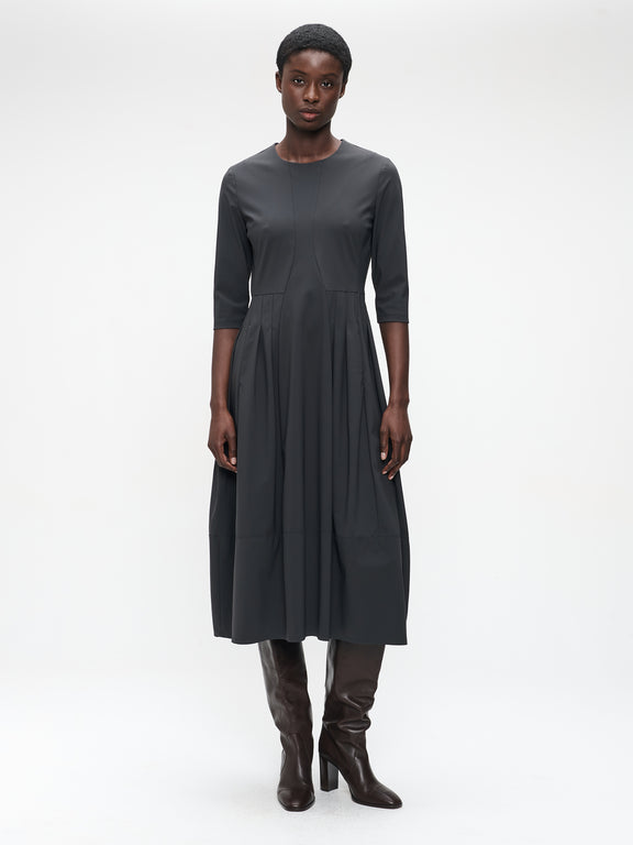 Heide tech jersey dress LS | Grey