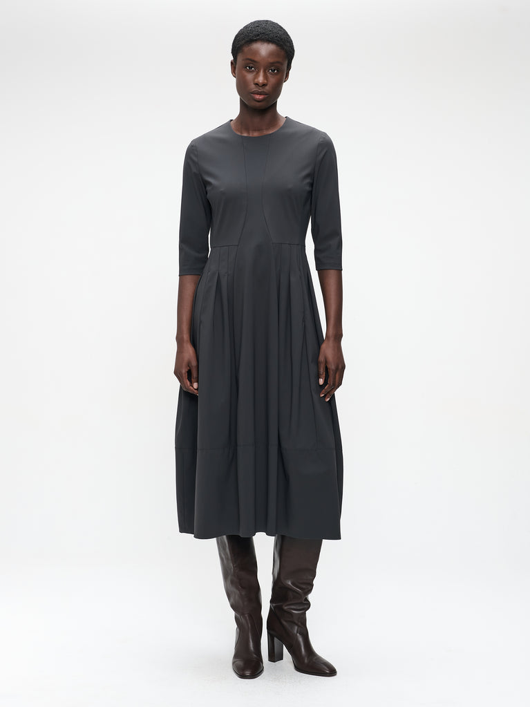 Heide tech jersey dress LS | Grey
