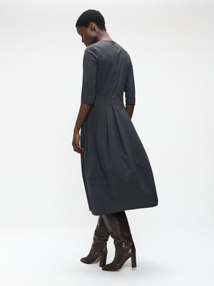 Heide tech jersey dress LS | Grey
