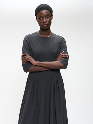 Heide tech jersey dress LS | Grey