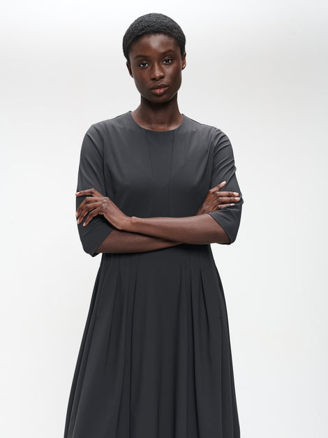 Heide tech jersey dress LS | Grey