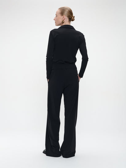 Kikkie blouse brush tech jersey | Black