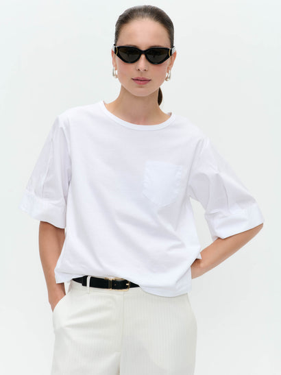 Molly mix cotton top | White