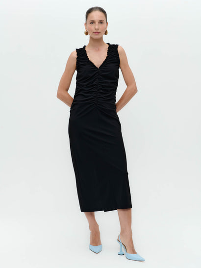 Romana dress technical jersey long | Black