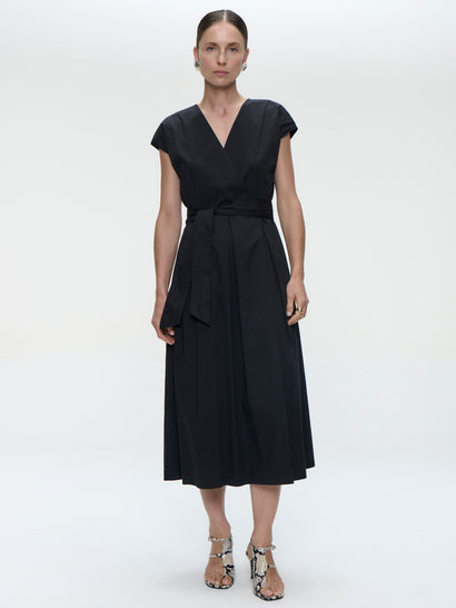 Langes Popeline-Kleid 2945 | Schwarz