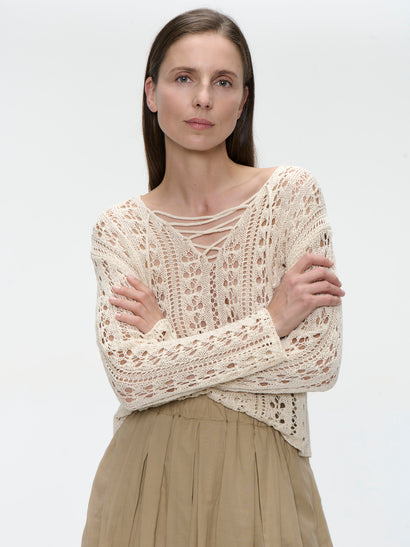 Zomerpullover E25102 | Beige
