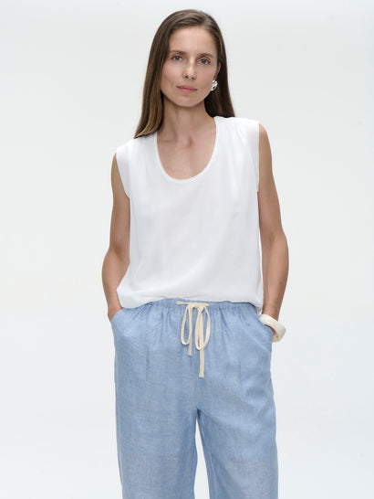 Gigia viscose katoenen top | Off White