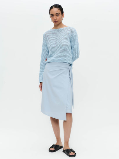 Cotton viscose blend pullover 9050 | Light Blue