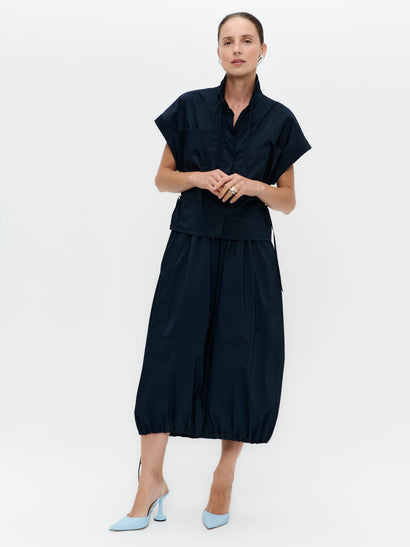 Paola polplin jacket blouse | Blue