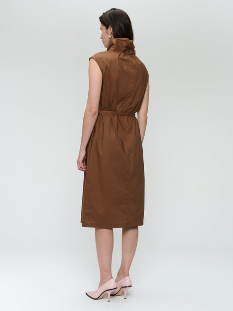 Kleid Popeline Baumwolle blend | Brown