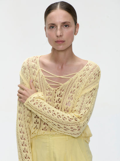 Maglione estivo E25102 | Giallo