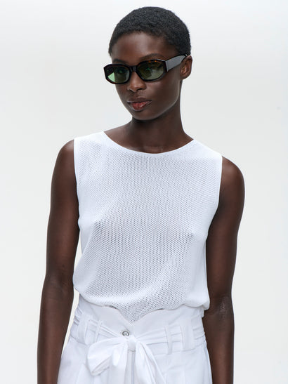 Top estivo in viscosa 501 | Bianco