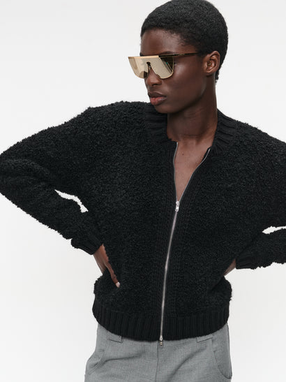 Bouclé-Jacke 25527 | Schwarz