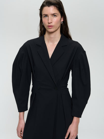 Kansas stretch tech jersey jurk | Zwart